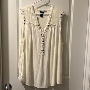 Torrid Cream Sleeveless Blouse